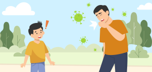 Illustration for the section Is Pneumonia contagious?