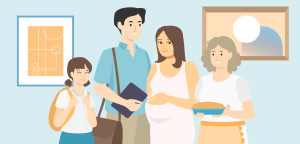 Illustration for the section Maternal care tips for mothers and their families