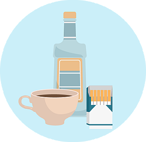 Avoid caffeine, do not drink alcoholic beverages and do not smoke product photo