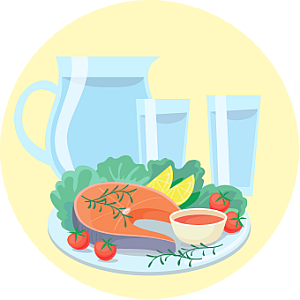 Consume safe food and drinking water product photo